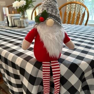 Festive Red and Gray Holiday Gnome